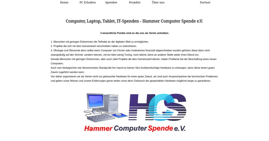 Computer, Laptop, Tablet, IT-Spenden – Hammer Computer Spende e.V.